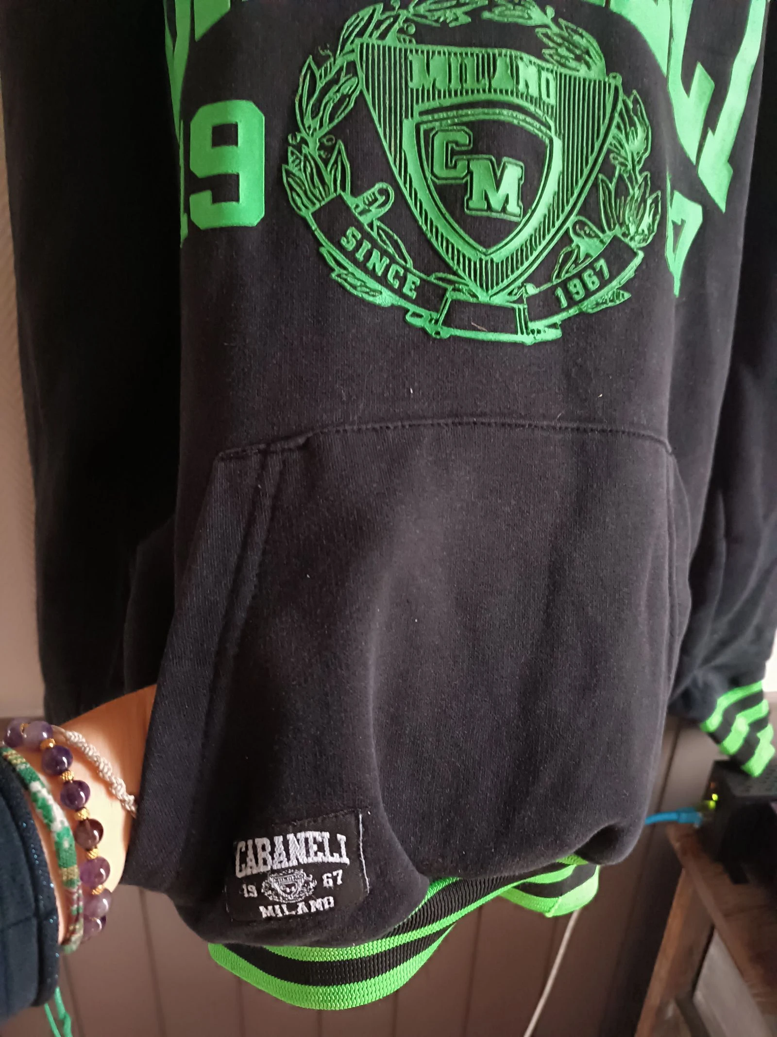 Black and green Cabaneli Milano hoodie – photo 3